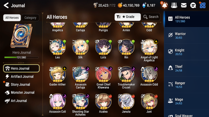 [GLOBAL][INSTANT] Epic 7 Seven 2ML Belian Solitaria Angel Angelica + 41ML pulls + 20 Speed + Name Starter Account-Mobile Games Starter
