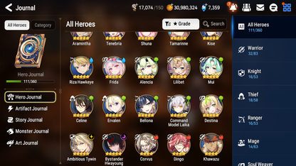 [GLOBAL][INSTANT] Epic 7 Seven 2ML Frida Bystander Hwayoung Ambitious Tywin + ML pulls + 20 Speed + Name Starter Account-Mobile Games Starter