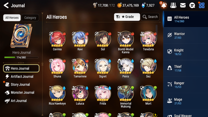 [GLOBAL][INSTANT] Epic 7 Seven 2ML Frida Death Dealer Ray Sage Baal + 40ML pulls + 20 Speed +Name Starter Account-Mobile Games Starter