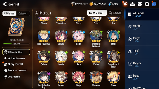 [GLOBAL][INSTANT] Epic 7 Seven 2ML Frida Death Dealer Ray Sage Baal + 40ML pulls + 20 Speed +Name Starter Account-Mobile Games Starter