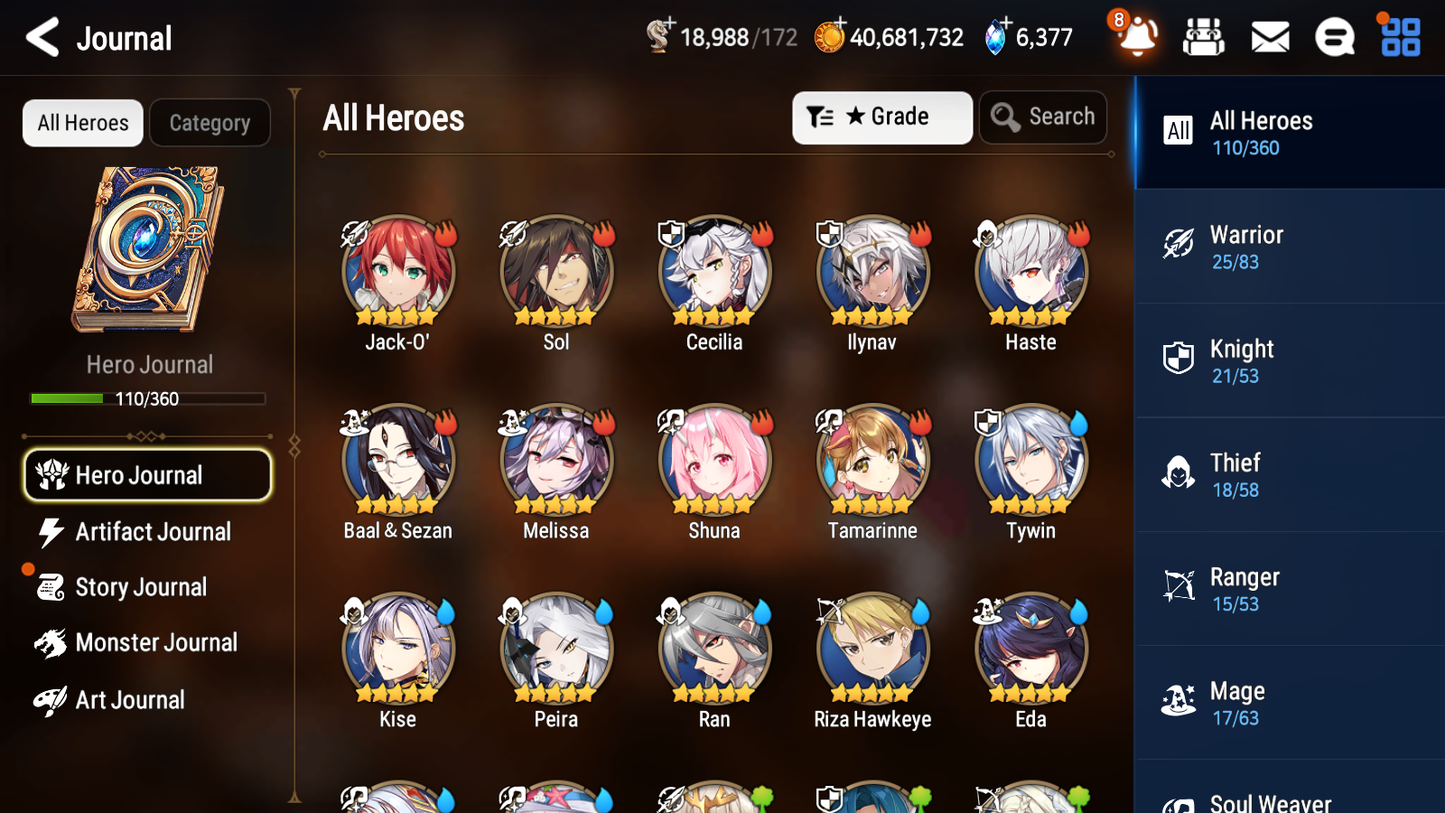 [GLOBAL][INSTANT] Epic 7 Seven 2ML Frida+art Ambitious Tywin Closer Charles Jack + 41ML pulls + 20 Speed +Name Starter Account-Mobile Games Starter