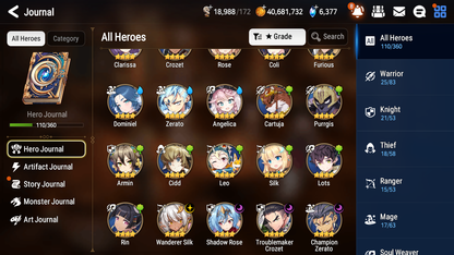 [GLOBAL][INSTANT] Epic 7 Seven 2ML Frida+art Ambitious Tywin Closer Charles Jack + 41ML pulls + 20 Speed +Name Starter Account-Mobile Games Starter