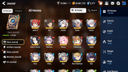 [GLOBAL][INSTANT] Epic 7 Seven 2ML Frida+art Ambitious Tywin Closer Charles Jack + 41ML pulls + 20 Speed +Name Starter Account-Mobile Games Starter