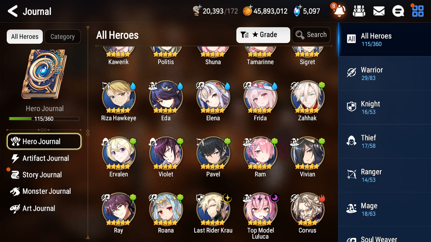 [GLOBAL][INSTANT] Epic 7 Seven 2ML Frida+art Top Model Luluca Last Rider Krau + 45ML pulls + 20 Speed Starter Account-Mobile Games Starter