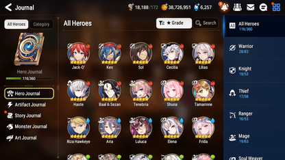 [GLOBAL][INSTANT] Epic 7 Seven 2ML Frida+art Urban Shadow Choux Ambitious Tywin Jack + 39ML pulls +20 Speed + Name Starter Account-Mobile Games Starter