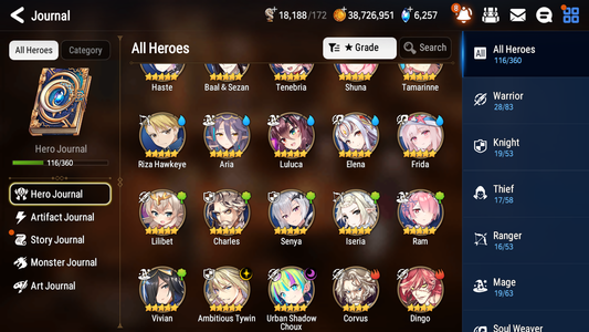 [GLOBAL][INSTANT] Epic 7 Seven 2ML Frida+art Urban Shadow Choux Ambitious Tywin Jack + 39ML pulls +20 Speed + Name Starter Account-Mobile Games Starter