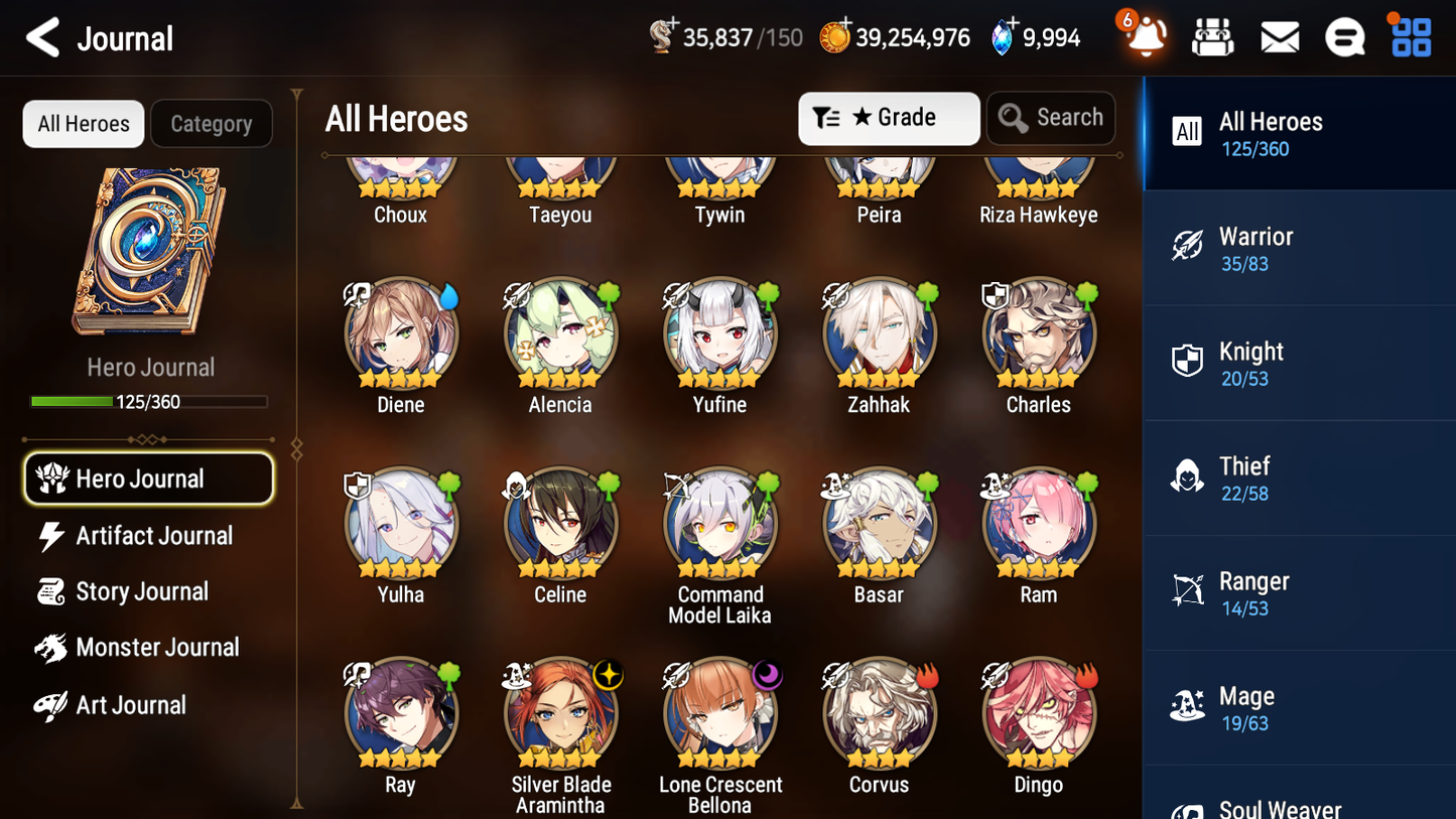 [GLOBAL][INSTANT] Epic 7 Seven 2ML Lone Crescent Bellona Silver Blade Aramintha Diene + 58ML pulls + 20 Speed + Name Starter Account-Mobile Games Starter