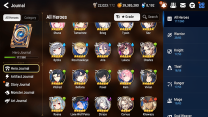 [GLOBAL][INSTANT] Epic 7 Seven 2ML Lone Wolf Peira Straze Byblis Angel Angelica + 40ML pulls Mystics + 20 Speed + Name Starter Account-Mobile Games Starter