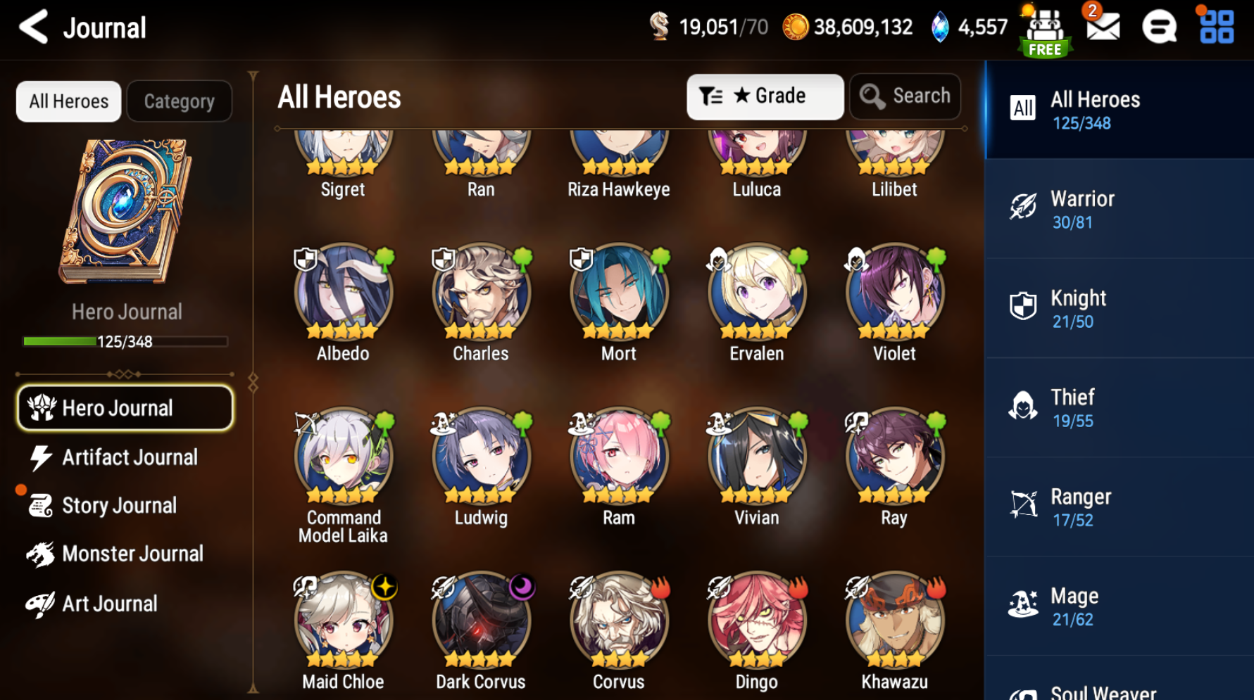 [GLOBAL][INSTANT] Epic 7 Seven 2ML Maid Chloe Dark Corvus + Albedo+Shalltear+artifact + ML pulls + Name Starter Account Ovelord-Mobile Games Starter