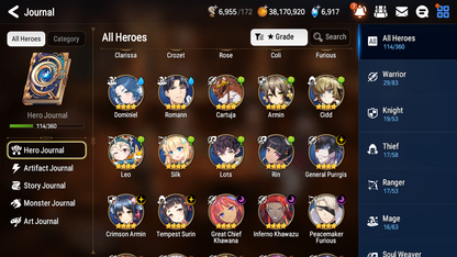 [GLOBAL][INSTANT] Epic 7 Seven 2ML Navy Captain Landy Elena Ocean Breeze Luluca + 47ML pulls + 20 Speed+ Name Starter Account-Mobile Games Starter