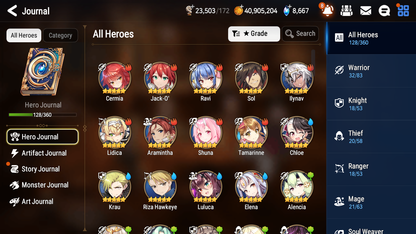 [GLOBAL][INSTANT] Epic 7 Seven 3ML 2LIM Death Dealer Ray Dark Corvus Blood Moon Haste Ocean Breeze Luluca+Artifact + ML pulls + 20 Speed +Name Starter Account-Mobile Games Starter