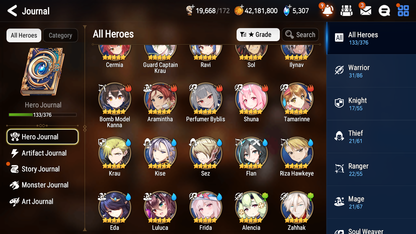 [GLOBAL][INSTANT] Epic 7 Seven 3ML 2LIM School Nurse Yulha Empyrean Ilynav Frida Perfumer Byblis Designer Lilibet Angel Angelica + 43ML pulls +20 Speed + Name Starter Account-Mobile Games Starter