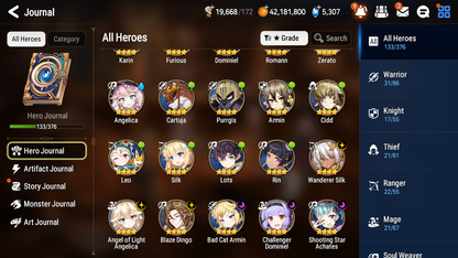[GLOBAL][INSTANT] Epic 7 Seven 3ML 2LIM School Nurse Yulha Empyrean Ilynav Frida Perfumer Byblis Designer Lilibet Angel Angelica + 43ML pulls +20 Speed + Name Starter Account-Mobile Games Starter