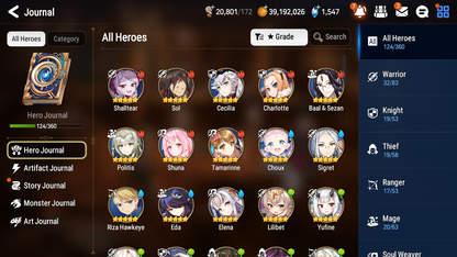 [GLOBAL][INSTANT] Epic 7 Seven 3ML 2LIM Top Model Luluca Ruele Mediator Kawerik + Albedo+artifact + Shalltear + 42ML pulls + 20 Speed +Name Starter Account Ovelord-Mobile Games Starter