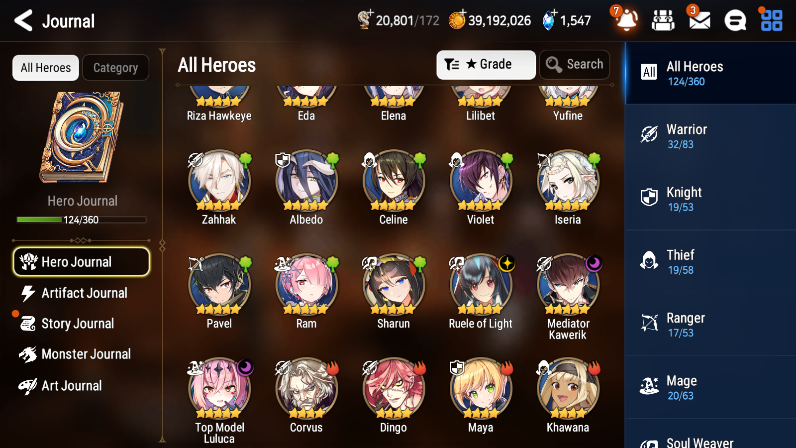 [GLOBAL][INSTANT] Epic 7 Seven 3ML 2LIM Top Model Luluca Ruele Mediator Kawerik + Albedo+artifact + Shalltear + 42ML pulls + 20 Speed +Name Starter Account Ovelord-Mobile Games Starter