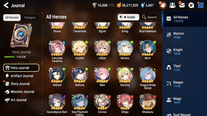 [GLOBAL][INSTANT] Epic 7 Seven 3ML 3LIM Sea Phantom Politis Dragon Bride Senya Apocalypse Ravi Rimuru Tenebria Perfumer Byblis Angel Angelica + Mystics ML pulls + 20 Speed Starter Account-Mobile Games Starter