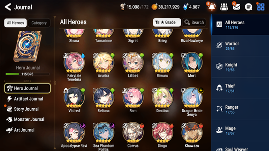 [GLOBAL][INSTANT] Epic 7 Seven 3ML 3LIM Sea Phantom Politis Dragon Bride Senya Apocalypse Ravi Rimuru Tenebria Perfumer Byblis Angel Angelica + Mystics ML pulls + 20 Speed Starter Account-Mobile Games Starter