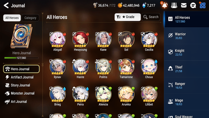 [GLOBAL][INSTANT] Epic 7 Seven 3ML Abyssal Yufine Designer Lilibet + 52ML pulls +20 Speed + Name Starter Account-Mobile Games Starter