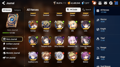 [GLOBAL][INSTANT] Epic 7 Seven 3ML Abyssal Yufine Designer Lilibet + 52ML pulls +20 Speed + Name Starter Account-Mobile Games Starter