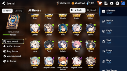 [GLOBAL][INSTANT] Epic 7 Seven 3ML Abyssal Yufine Designer Lilibet + 52ML pulls +20 Speed + Name Starter Account-Mobile Games Starter