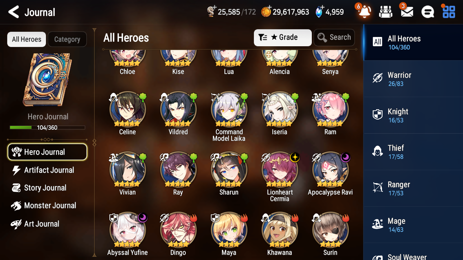 [GLOBAL][INSTANT] Epic 7 Seven 3ML Abyssal Yufine Lionheart Cermia Apocalypse Ravi+ ML pulls + 20 Speed + Name Starter Account-Mobile Games Starter