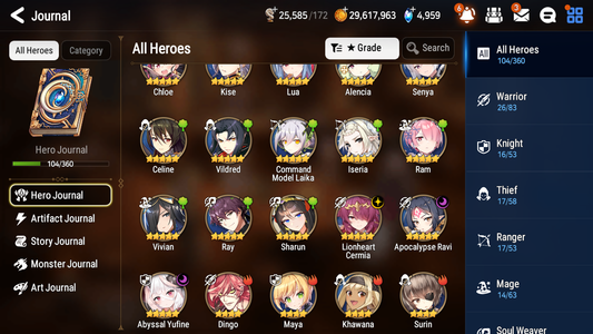 [GLOBAL][INSTANT] Epic 7 Seven 3ML Abyssal Yufine Lionheart Cermia Apocalypse Ravi+ ML pulls + 20 Speed + Name Starter Account-Mobile Games Starter