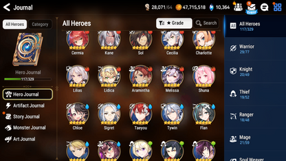 [GLOBAL][INSTANT] Epic 7 Seven 3ML Abyssal Yufine Luluca Charles + ML Mystics pulls Starter Account-Mobile Games Starter