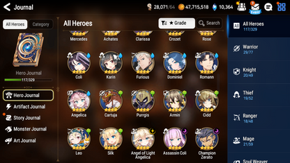 [GLOBAL][INSTANT] Epic 7 Seven 3ML Abyssal Yufine Luluca Charles + ML Mystics pulls Starter Account-Mobile Games Starter