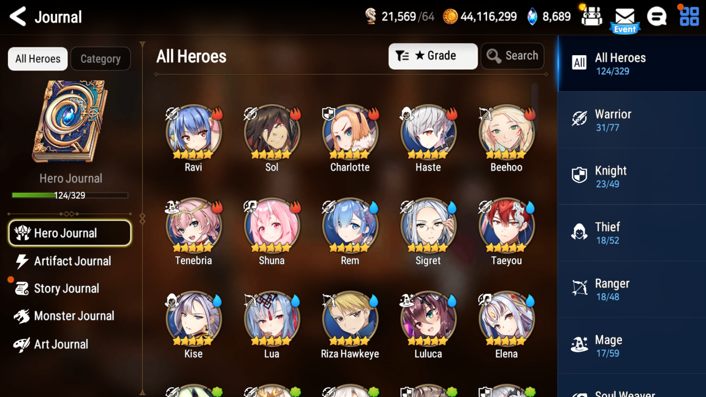 [GLOBAL][INSTANT] Epic 7 Seven 3ML Abyssal Yufine Requiem Roana Kayron + ML Mystics pulls Starter Account-Mobile Games Starter