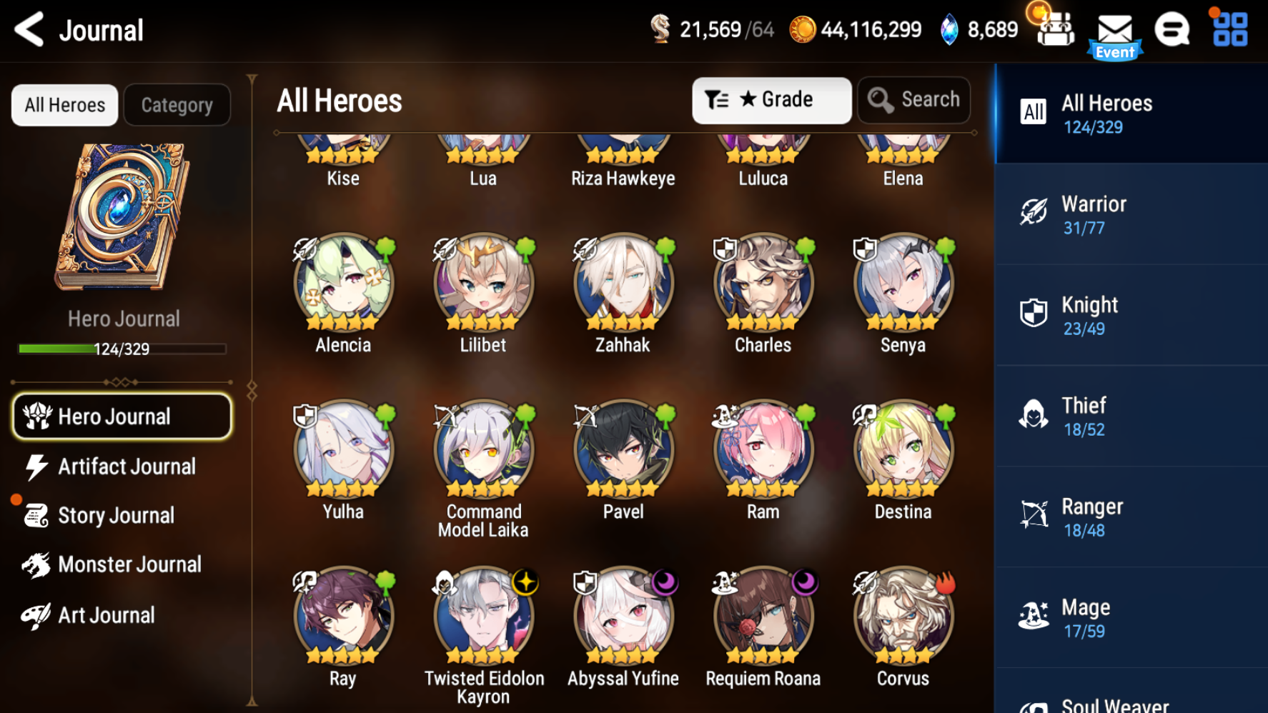 [GLOBAL][INSTANT] Epic 7 Seven 3ML Abyssal Yufine Requiem Roana Kayron + ML Mystics pulls Starter Account-Mobile Games Starter