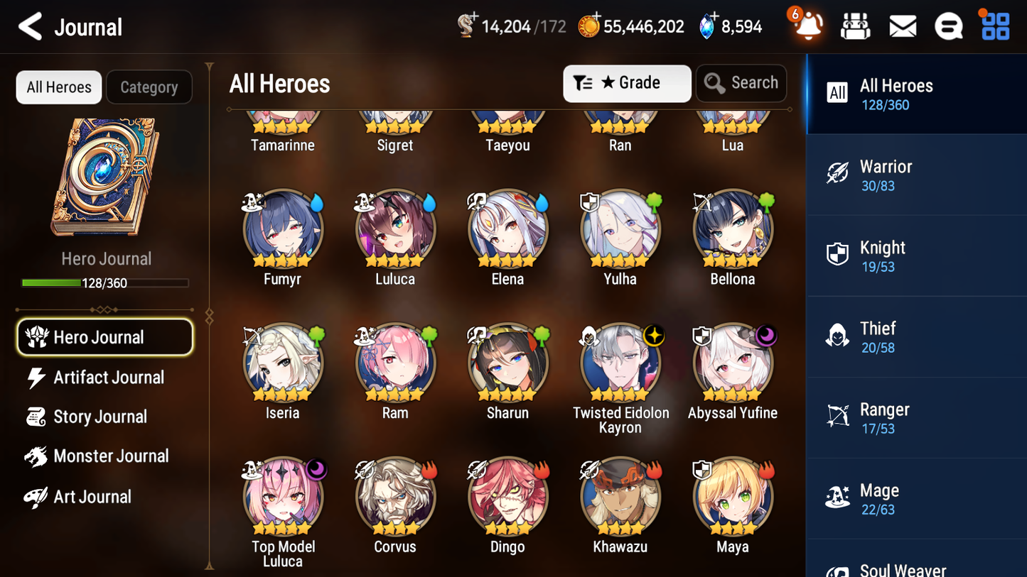 [GLOBAL][INSTANT] Epic 7 Seven 3ML Abyssal Yufine Top Model Luluca Kayron + 61ML pulls + 20 Speed + Name Starter Account-Mobile Games Starter