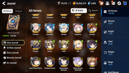 [GLOBAL][INSTANT] Epic 7 Seven 3ML Abyssal Yufine Zio Lone Crescent Bellona + ML pulls + 20 Speed + Name Starter Account-Mobile Games Starter