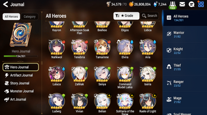 [GLOBAL][INSTANT] Epic 7 Seven 3ML Afternoon Soak Flan Belian Solitaria Ruele + ML pulls + Name Starter Account-Mobile Games Starter