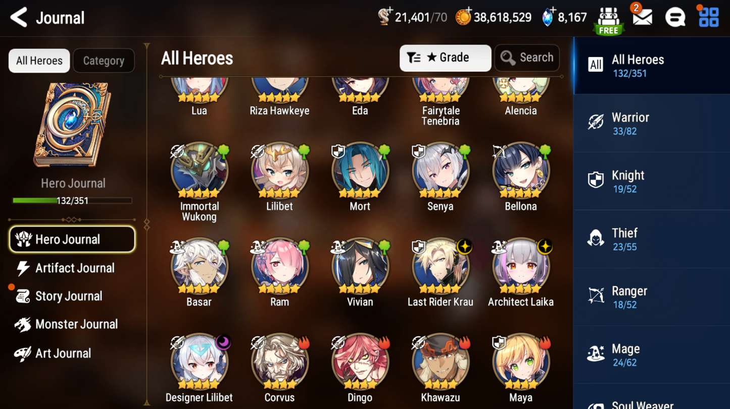 [Global][INSTANT] Epic 7 Seven 3ML Architect Laika Fairytale Tenebria Designer Lilibet Last Rider Krau + ML pulls + Name Starter Account-Mobile Games Starter