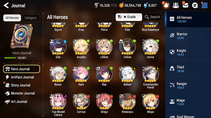 [GLOBAL][INSTANT] Epic 7 Seven 3ML Belian Top Model Luluca Commander Pavel + ML pulls + 20 Speed + Name Starter Account-Mobile Games Starter