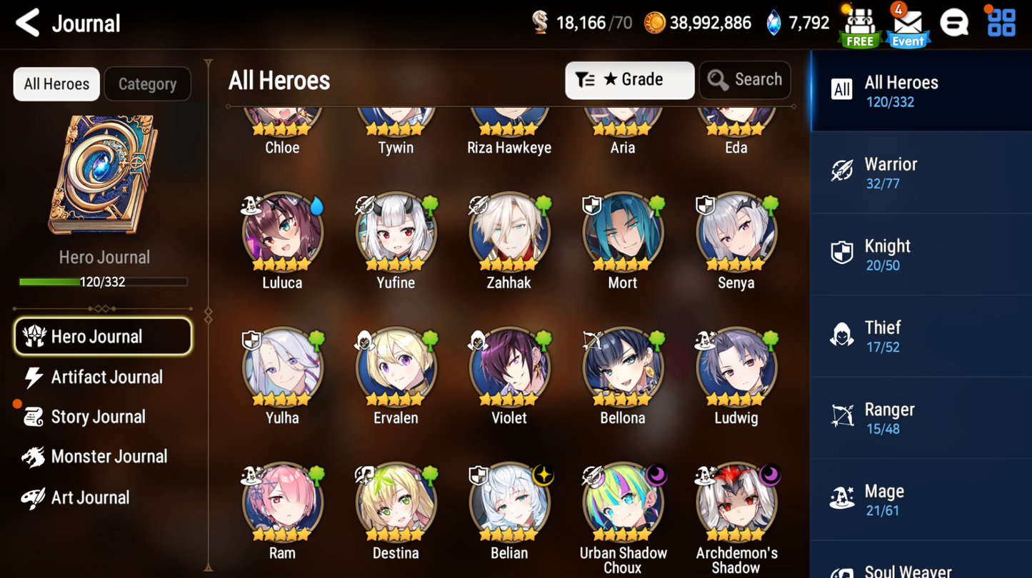 [Global][INSTANT] Epic 7 Seven 3ML Belian Urban Shadow Choux Archdemon's Shadow Jack Festive Eda + Name Starter Account-Mobile Games Starter