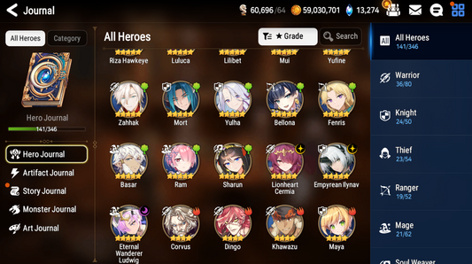 [GLOBAL] [INSTANT] Epic 7 Seven 3ML Empyrean Ilynav Lionheart Cermia Ludwig + 67ML pulls 13k skystones 2900 mystics+ Name Starter Account-Mobile Games Starter