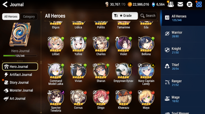 [GLOBAL][INSTANT] Epic 7 Seven 3ML Empyrean Ilynav Navy Captain Landy Specter Tenebria+ ML pulls + Name Starter Account-Mobile Games Starter