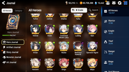 [GLOBAL][INSTANT] Epic 7 Seven 3ML Harsetti Mediator Kawerik Operator Sigret + 69ML pulls 13k skystones 2900 mystics+ Name Starter Account-Mobile Games Starter