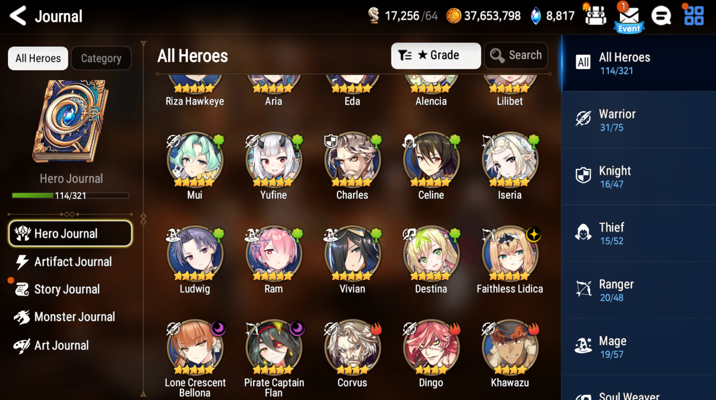 [Global][INSTANT] Epic 7 Seven 3ML Lone Crescent Bellona Pirate Captain Flan Faithless Lidica+ Name Starter Account-Mobile Games Starter