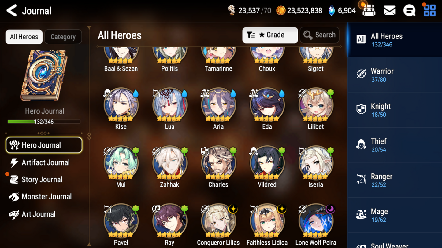 [GLOBAL][INSTANT] Epic 7 Seven 3ML Lone Wolf Peira Conqueror Lilias Faithless Lidica + ML pulls +Name Starter Account-Mobile Games Starter