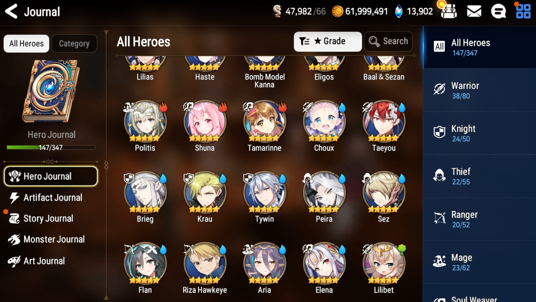 [GLOBAL][INSTANT] Epic 7 Seven 3ML Lone Wolf Peira Lionheart Cermia Specter + 69ML pulls 13k skystones 2900 mystics+ Name Starter Account-Mobile Games Starter