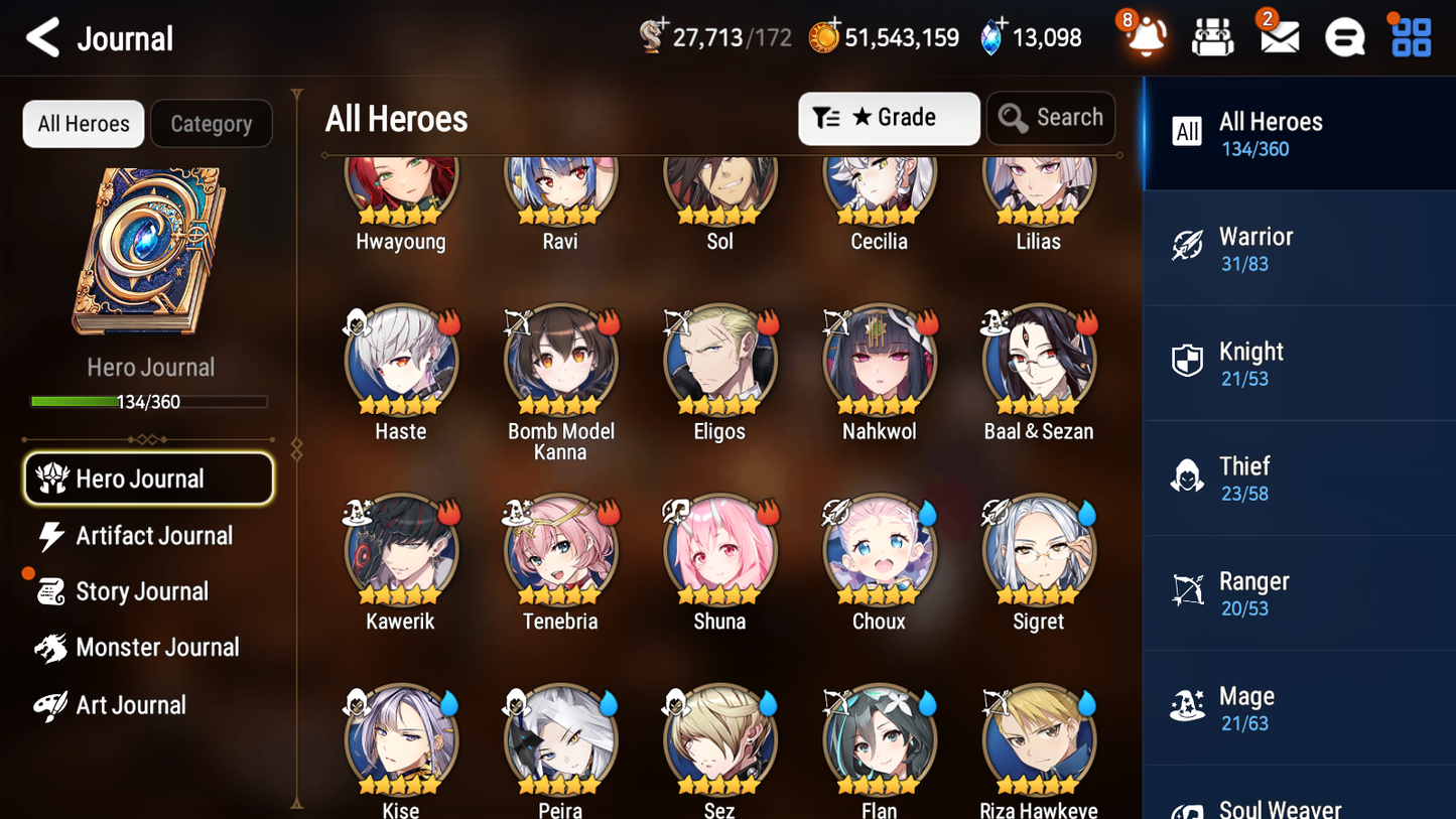 [GLOBAL][INSTANT] Epic 7 Seven 3ML New Moon Luna Abyssal Yufine Lone Crescent Bellona Diene +13k Gems + 53ML pulls + 20 Speed Starter Account-Mobile Games Starter