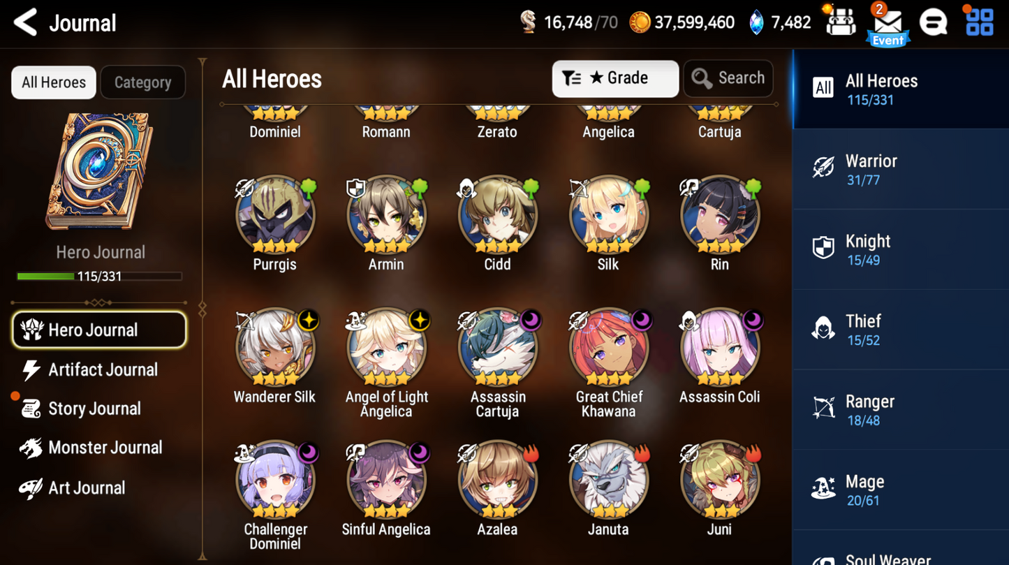 [GLOBAL][INSTANT] Epic 7 Seven 3ML New Moon Luna Ambitious Tywin DJ Basar Angel Angelica + Mystics ML pulls Starter Account-Mobile Games Starter