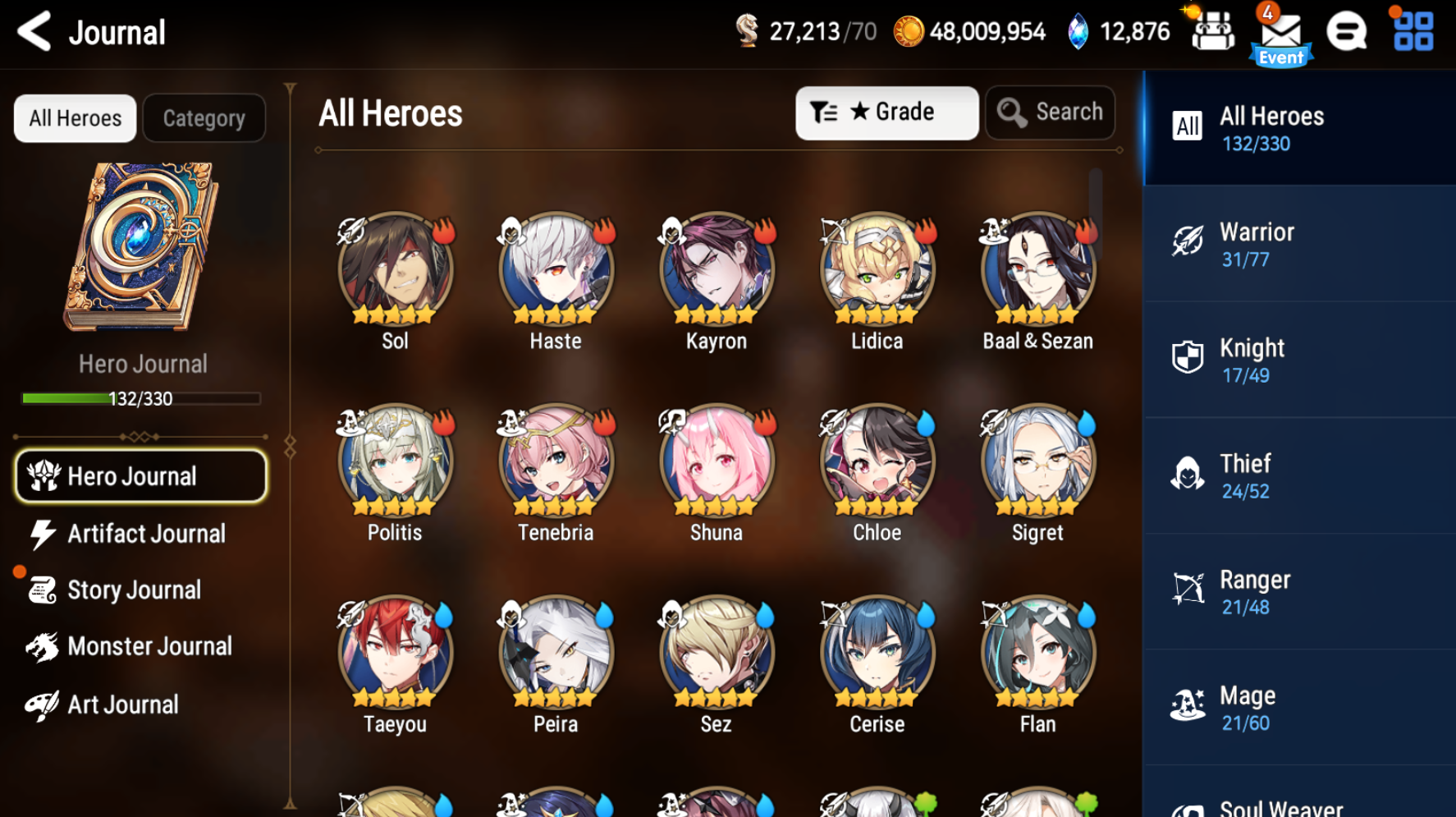 [GLOBAL] [INSTANT] Epic 7 Seven 3ML New Moon Luna Arbiter Vildred Operator Sigret Cerise +12k Gems +37 ML pulls Starter Account-Mobile Games Starter