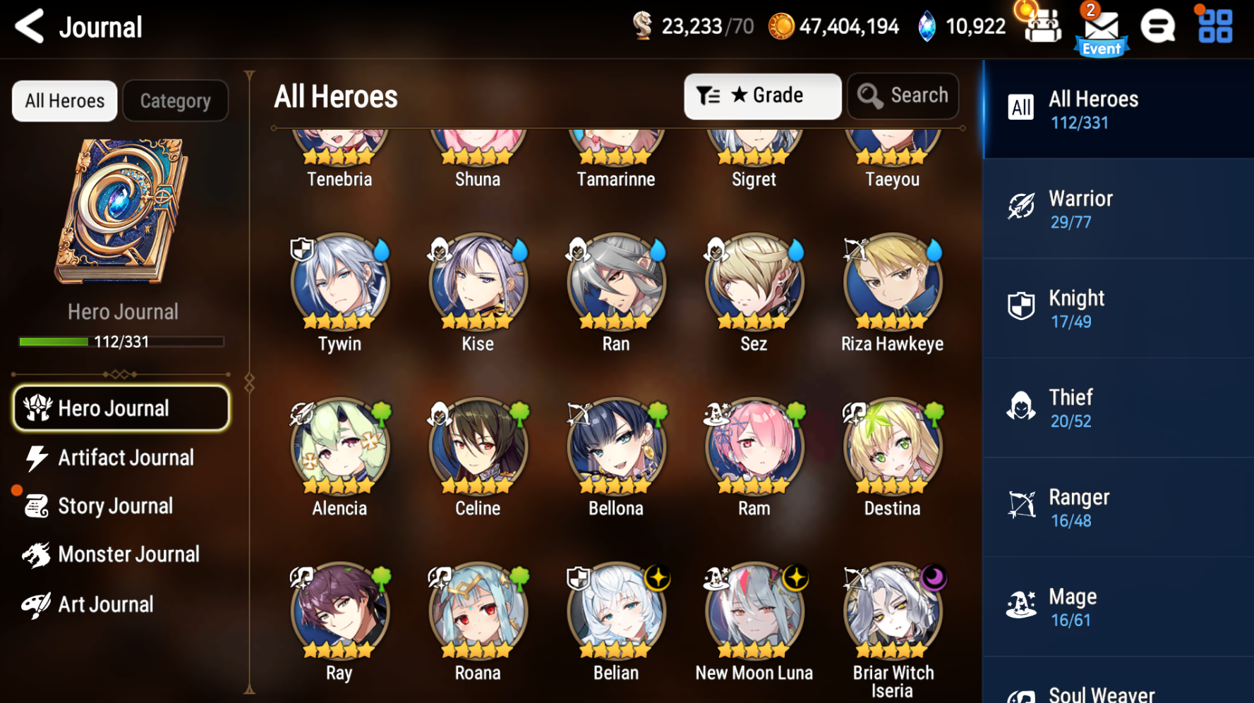 [GLOBAL][INSTANT] Epic 7 Seven 3ML New Moon Luna Belian Briar Witch Iseria + 30 ML pulls + Name Starter Account-Mobile Games Starter