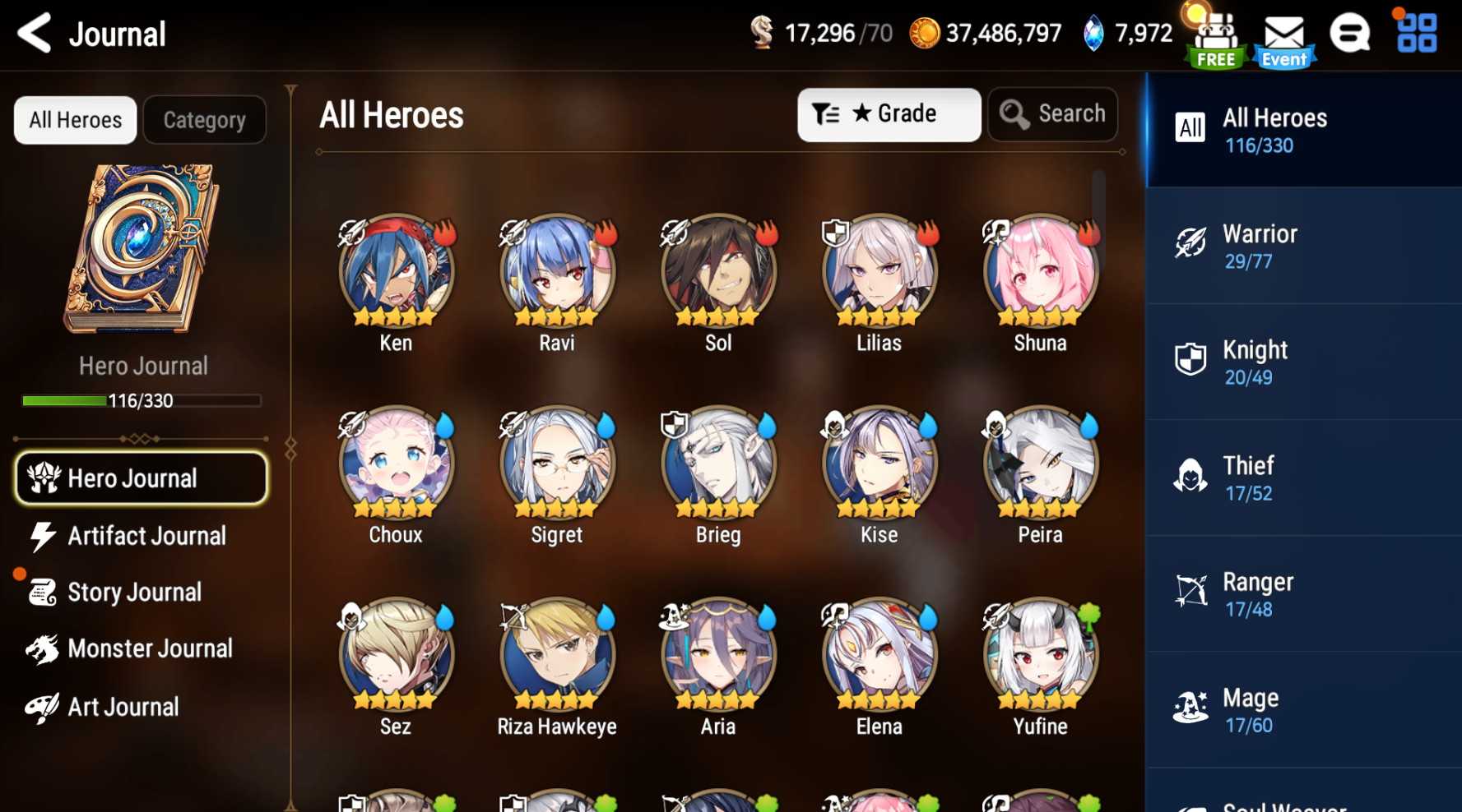 [GLOBAL][INSTANT] Epic 7 Seven 3ML New Moon Luna Belian Operator Sigret + 25 ML pulls + Name Starter Account-Mobile Games Starter