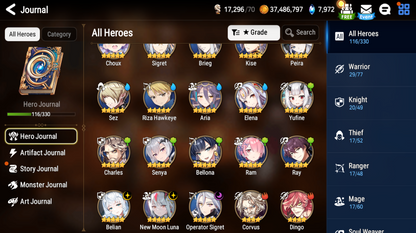 [GLOBAL][INSTANT] Epic 7 Seven 3ML New Moon Luna Belian Operator Sigret + 25 ML pulls + Name Starter Account-Mobile Games Starter