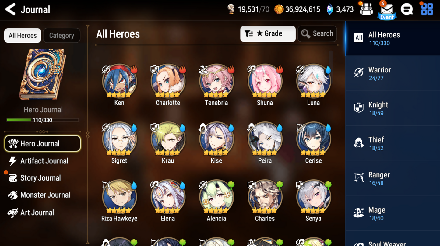 [GLOBAL] [INSTANT] Epic 7 Seven 3ML New Moon Luna Belian Solitaria Luna Cerise + ML pulls Starter Account-Mobile Games Starter