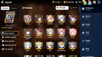 [GLOBAL][INSTANT] Epic 7 Seven 3ML New Moon Luna Conqueror Lilias Fallen Cecilia +7.8k Gems +24 ML pulls + Name Starter Account-Mobile Games Starter